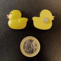 Koelkastmagneet gele Badeendjes met een oranje snaveltje