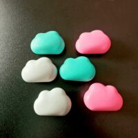 Koelkastmagneet Wolkjes 6 stuks in kleuren blauw roze wit