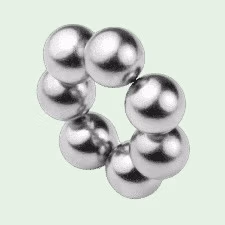 Serie Kogelmagneten die in een ronding aan elkaar hechten