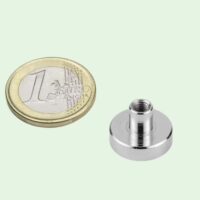 Potmagneet 16 mm met draadbus