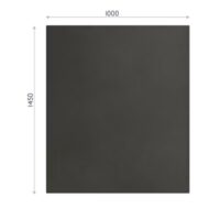 Maatvoering van een zwart magneetbord van 145x100cm