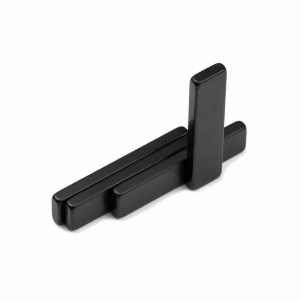 Verschillende zwarte langwerpige blokmagneten