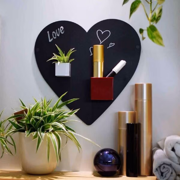 Zwart Magneetbord hart 33x33 KalaMitica