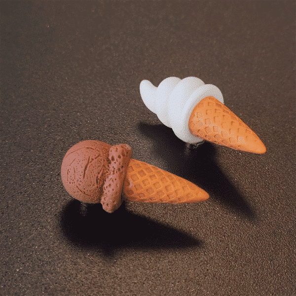 Koelkastmagneetjes Ice cream in de vorm van twee hoorntjes ijs