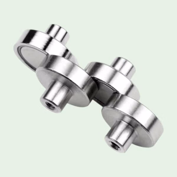 4 stuks zilveren potmagneten met draadbus van 20 mm