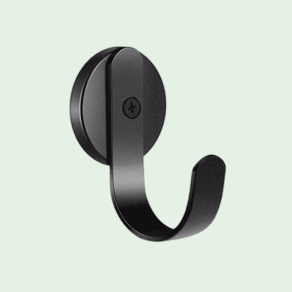 Stoere haak als zwarte magneethaak met schroef