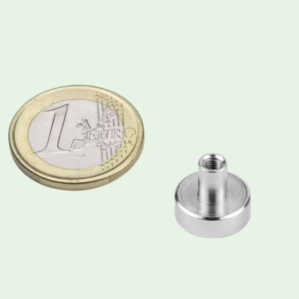 Neodymium potmagneet met draadbus 13 mm