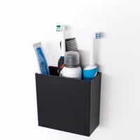 Zwart bakje met magneet voor badkamer