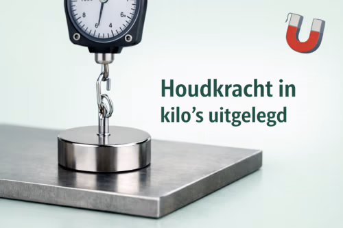 Houdkracht van magneten in kilo’s gemeten als referentiepunt op stalen plaat – MagneetjesWinkel.nl