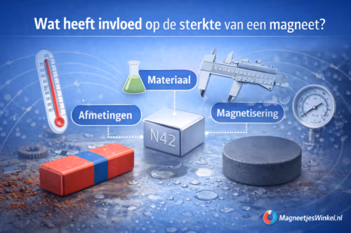 Illustratie van factoren die invloed hebben op de sterkte van een magneet – MagneetjesWinkel.nl