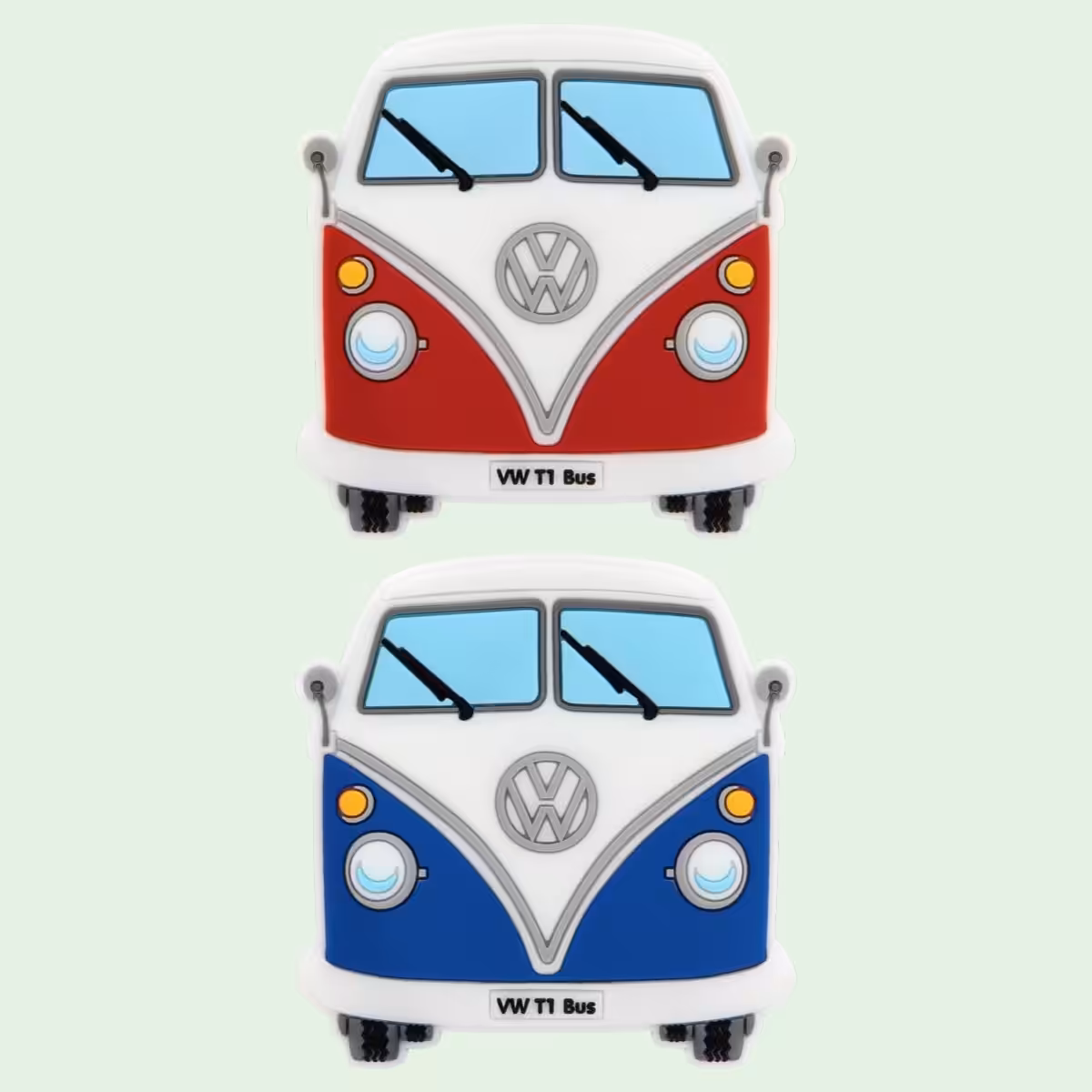 Volkswagen T1 camper magneten set rood en blauw – rubber koelkastmagneten van MagneetjesWinkel.nl
